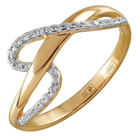 Кольцо, золото, фианит, 4176